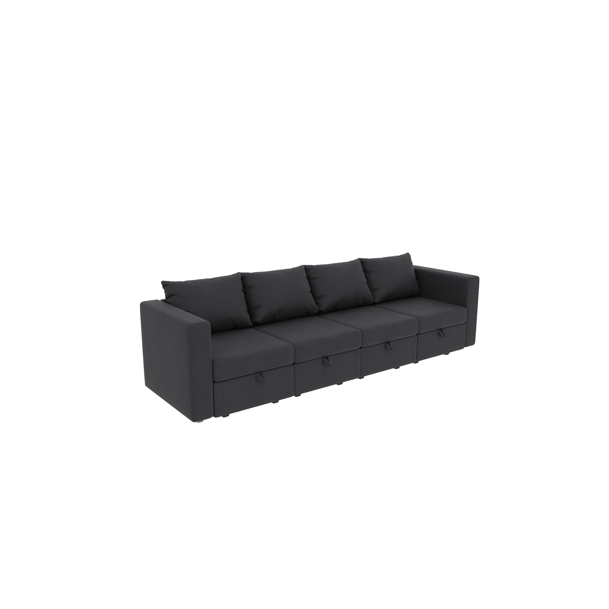 Livelylodge Modular Sectional Sofa with Wooden Frame and Pull - Out Bed, Convertible Couch for Living Room, Available in Black, White, and Gray, 109" L x 30.5" W x 34" H - Comfortable Living Decor