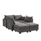 113.5'' Modular Sectiona Corduroy Sofa, Sectional Couches for Living Room U Shaped Sectional Couch with Storage Ottoman, 6 Seats Convertible Sectionals with Chaise - Comfortable Living Decor