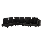 113.5'' Modular Sectiona Corduroy Sofa, Sectional Couches for Living Room U Shaped Sectional Couch with Storage Ottoman, 6 Seats Convertible Sectionals with Chaise - Comfortable Living Decor