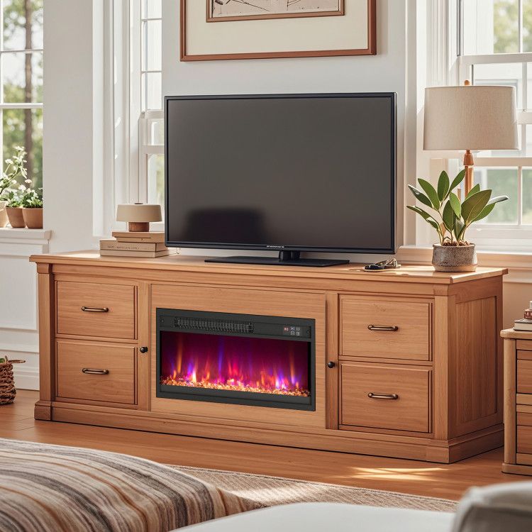 1500W Electric Fireplace Insert - 18/23/26 Inch with Remote Control - Comfortable Living Decor