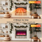 1500W Electric Fireplace Insert - 18/23/26 Inch with Remote Control - Comfortable Living Decor