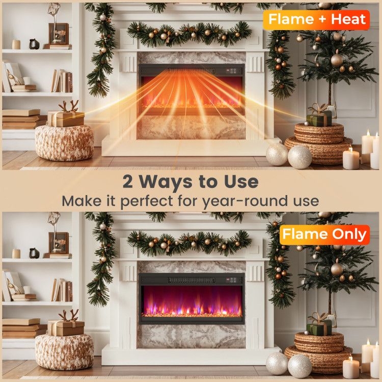 1500W Electric Fireplace Insert - 18/23/26 Inch with Remote Control - Comfortable Living Decor