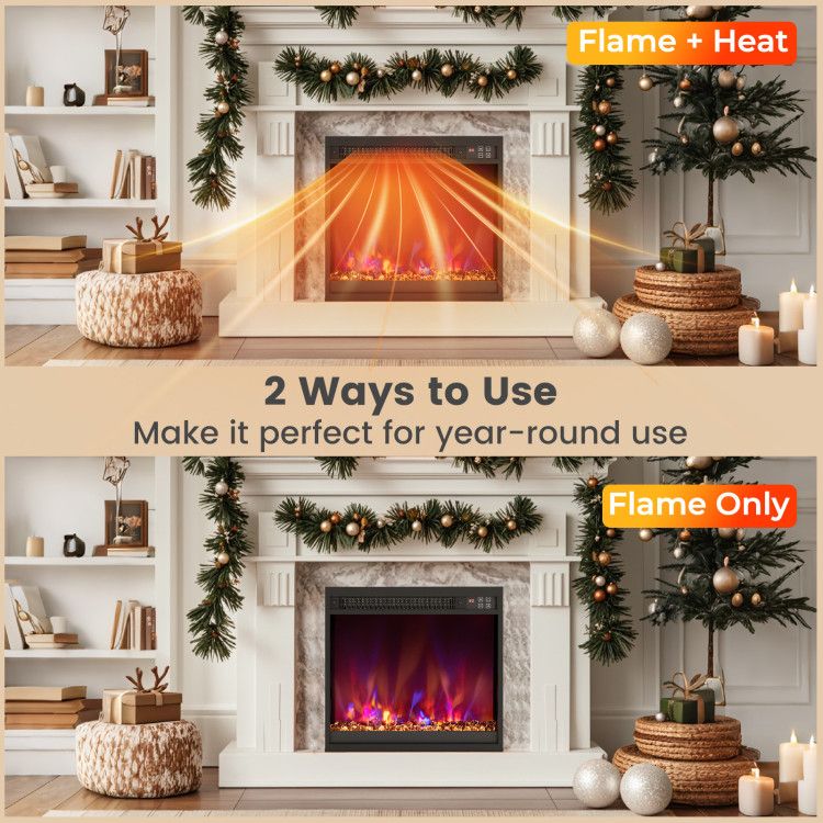 1500W Electric Fireplace Insert - 18/23/26 Inch with Remote Control - Comfortable Living Decor