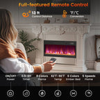 1500W Electric Fireplace Insert - 18/23/26 Inch with Remote Control - Comfortable Living Decor