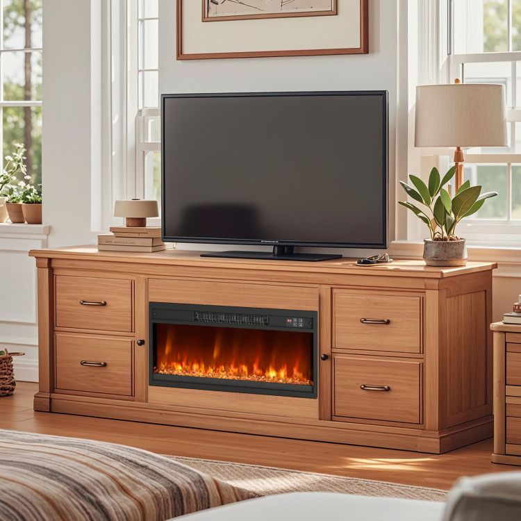 1500W Electric Fireplace Insert - 18/23/26 Inch with Remote Control - Comfortable Living Decor