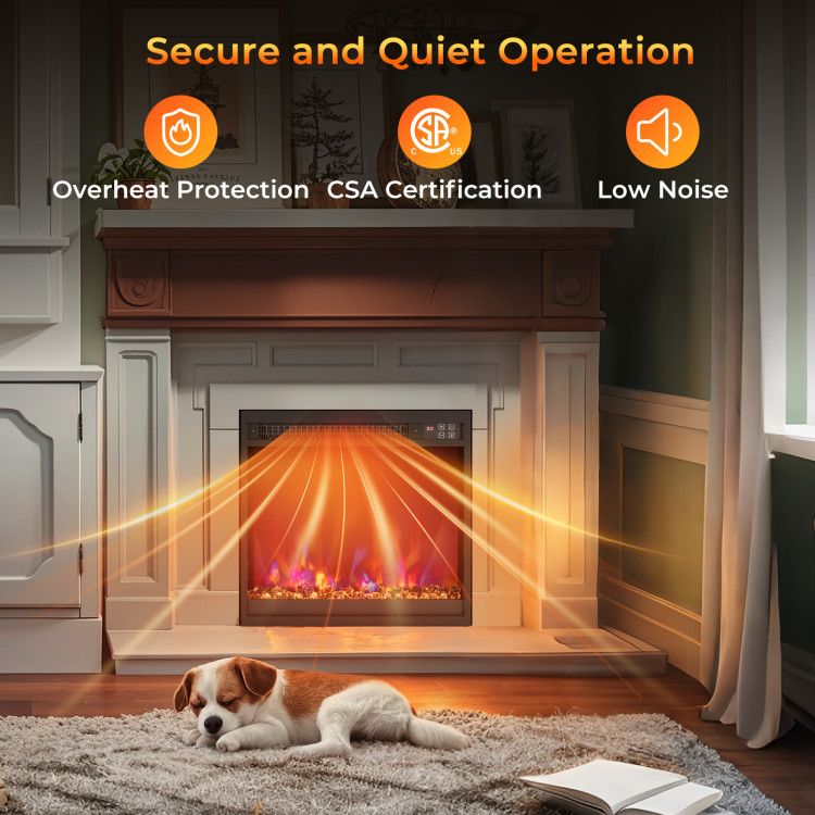 1500W Electric Fireplace Insert - 18/23/26 Inch with Remote Control - Comfortable Living Decor