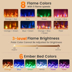 1500W Electric Fireplace Insert - 18/23/26 Inch with Remote Control - Comfortable Living Decor