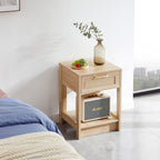 15.75" Rattan End table with drawer, Modern nightstand, side table for living room, bedroom - Comfortable Living Decor