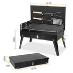 16.7x10x17.7in Portable Charcoal Grill Foldable BBQ Suitcase Grill Shelf For Outdoor Camping Picnics Garden Grilling - Comfortable Living Decor