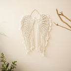 1pc Bohemian Angel Wings Tapestry Pendant with Long Tassels - Hand Woven Dream Catcher Wall Hanging for Weddings, Offices, and Bedrooms - Comfortable Living Decor