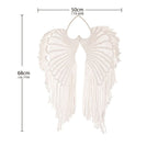 1pc Bohemian Angel Wings Tapestry Pendant with Long Tassels - Hand Woven Dream Catcher Wall Hanging for Weddings, Offices, and Bedrooms - Comfortable Living Decor