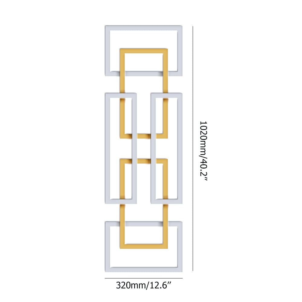 2 Pieces Big Metal Wall Decor Set Modern Gold & Silver Rectangle Art Living Room Bedroom - Comfortable Living Decor