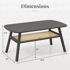2 - Tier Center Cocktail Table with Storage Shelf by Hooya - Comfortable Living Decor