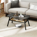 2 - Tier Center Cocktail Table with Storage Shelf by Hooya - Comfortable Living Decor