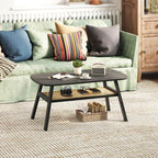 2 - Tier Center Cocktail Table with Storage Shelf by Hooya - Comfortable Living Decor