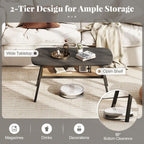 2 - Tier Center Cocktail Table with Storage Shelf by Hooya - Comfortable Living Decor