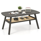 2 - Tier Center Cocktail Table with Storage Shelf by Hooya - Comfortable Living Decor