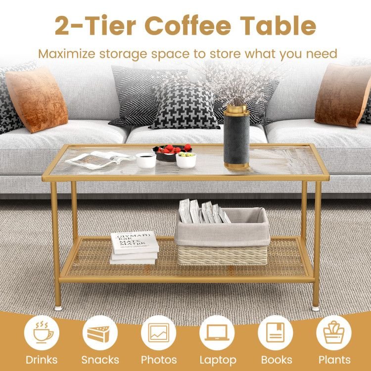 2 - Tier Cocktail Table with Shelf by Hooya - Comfortable Living Decor
