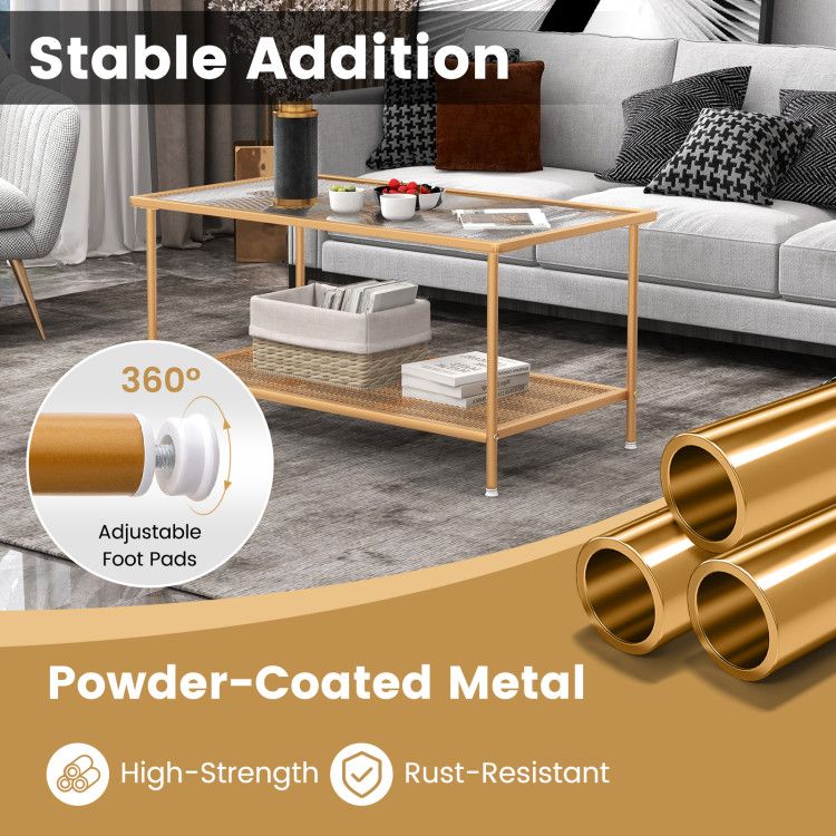 2 - Tier Cocktail Table with Shelf by Hooya - Comfortable Living Decor