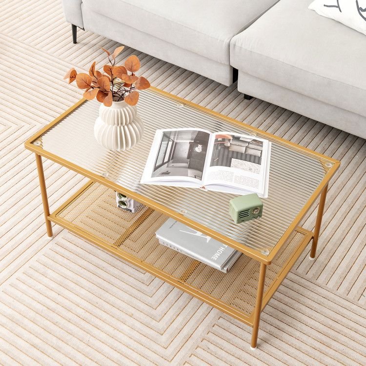 2 - Tier Cocktail Table with Shelf by Hooya - Comfortable Living Decor