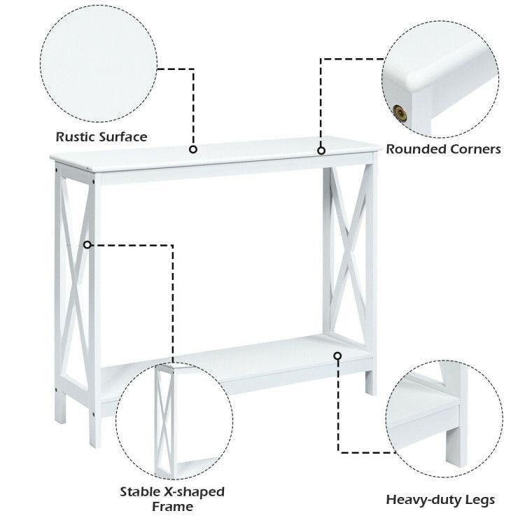 2 - Tier Console X - Design Sofa Side Accent Table by Yeah Depot - Comfortable Living Decor