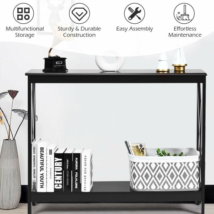 2 - Tier Console X - Design Sofa Side Accent Table by Yeah Depot - Comfortable Living Decor