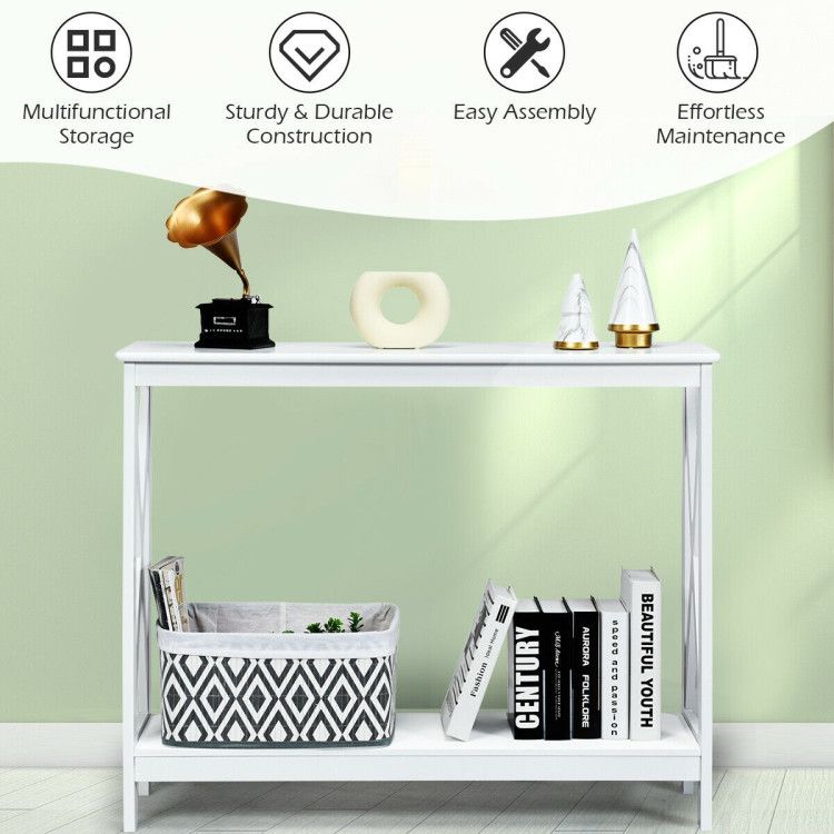 2 - Tier Console X - Design Sofa Side Accent Table by Yeah Depot - Comfortable Living Decor
