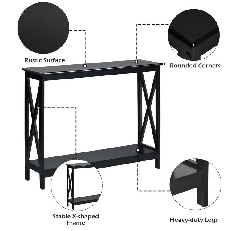 2 - Tier Console X - Design Sofa Side Accent Table by Yeah Depot - Comfortable Living Decor