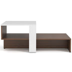 2 - Tier Geometric Coffee Table with Storage Shelves by Hooya - Comfortable Living Decor