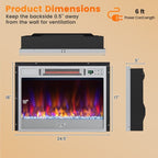 23 Inch 1500W Recessed Electric Fireplace Insert with Remote Control - Comfortable Living Decor