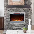 23 Inch 1500W Recessed Electric Fireplace Insert with Remote Control - Comfortable Living Decor
