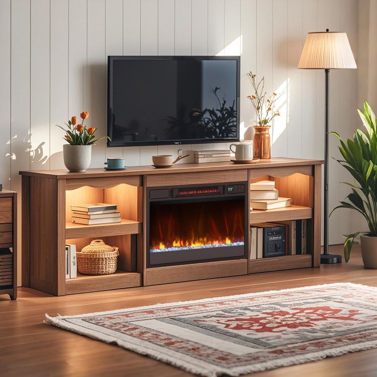 23 Inch 1500W Recessed Electric Fireplace Insert with Remote Control - Comfortable Living Decor