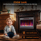 23 Inch 1500W Recessed Electric Fireplace Insert with Remote Control - Comfortable Living Decor