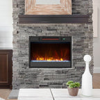 23 Inch 1500W Recessed Electric Fireplace Insert with Remote Control - Comfortable Living Decor