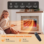 23 Inch 1500W Recessed Electric Fireplace Insert with Remote Control - Comfortable Living Decor