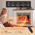 23 Inch 1500W Recessed Electric Fireplace Insert with Remote Control - Comfortable Living Decor