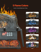 23 Inch Electric Fireplace Log Heater with Crackling Sound Timer Remote - Comfortable Living Decor