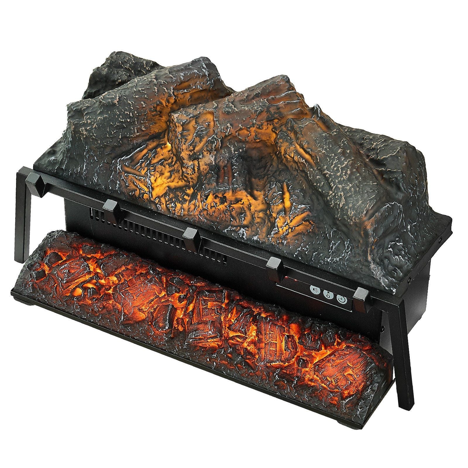 23 Inch Electric Fireplace Log Heater with Crackling Sound Timer Remote - Comfortable Living Decor
