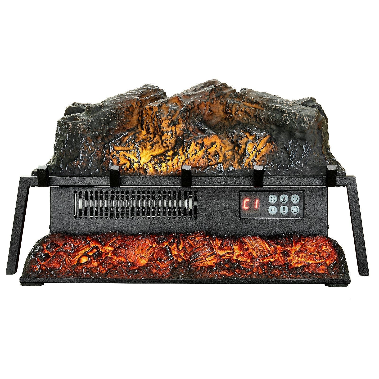 23 Inch Electric Fireplace Log Heater with Crackling Sound Timer Remote - Comfortable Living Decor