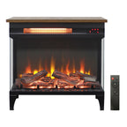 24 inch three sided glass electric fireplace with feet - Comfortable Living Decor