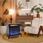 24 inch three sided glass electric fireplace with feet - Comfortable Living Decor