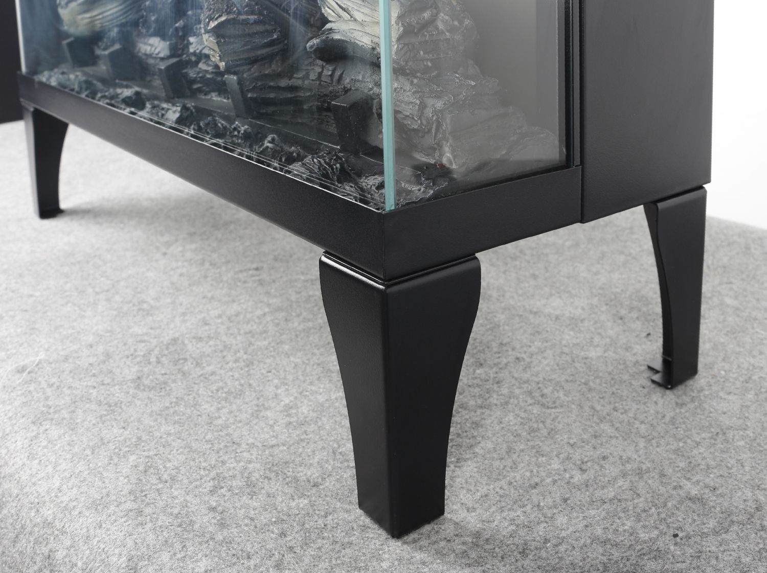 24 inch three sided glass electric fireplace with feet - Comfortable Living Decor