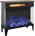 24 inch three sided glass electric fireplace with feet - Comfortable Living Decor