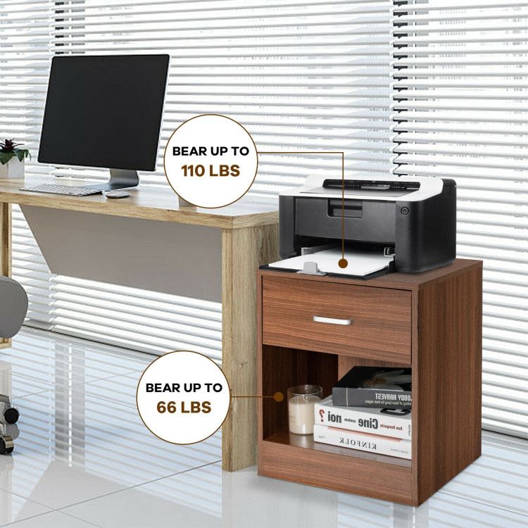 2pc Modern Nightstands w/ Storage Drawer by Rema Home - Comfortable Living Decor