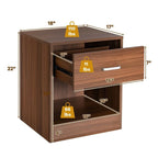2pc Modern Nightstands w/ Storage Drawer by Rema Home - Comfortable Living Decor