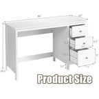 3 - Drawer Home Office Study Computer Desk with Spacious Desktop - Comfortable Living Decor