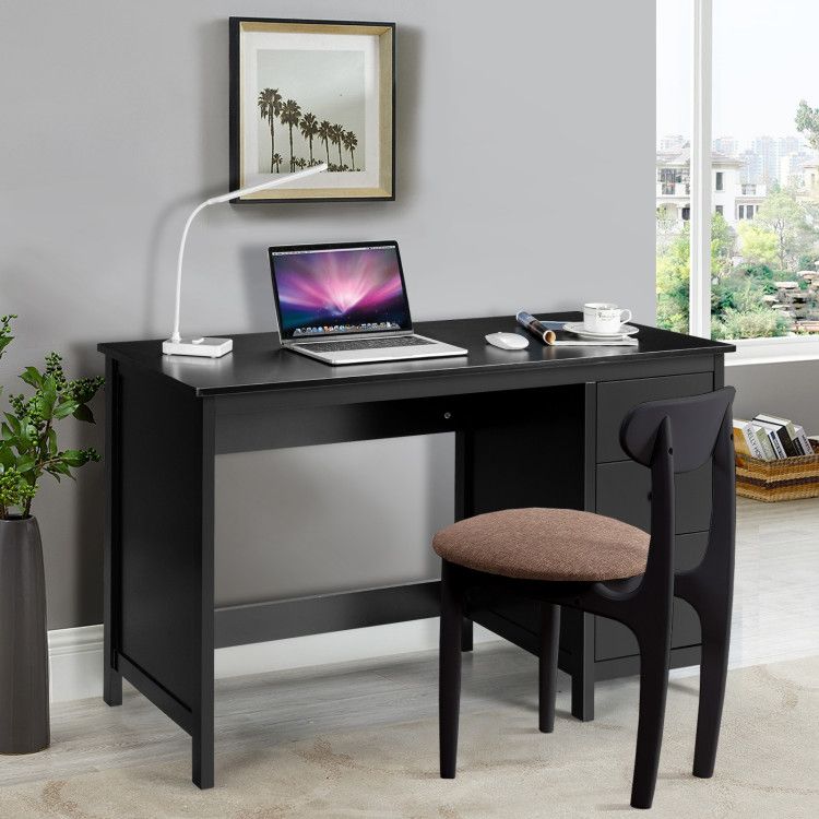 3 - Drawer Home Office Study Computer Desk with Spacious Desktop - Comfortable Living Decor