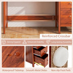 3 - Drawer Home Office Study Computer Desk with Spacious Desktop - Comfortable Living Decor