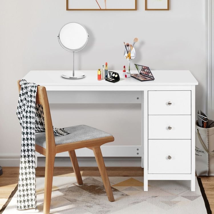 3 - Drawer Home Office Study Computer Desk with Spacious Desktop - Comfortable Living Decor