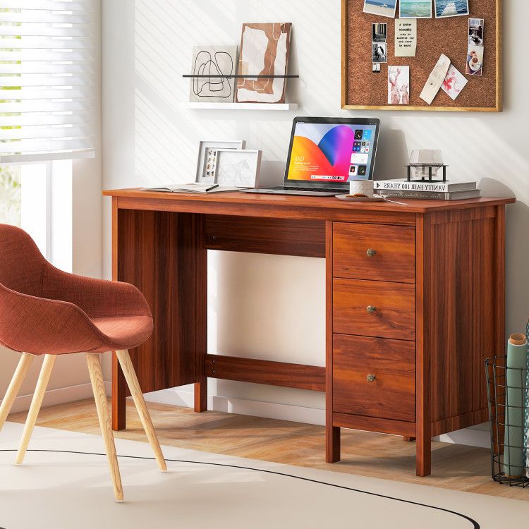 3 - Drawer Home Office Study Computer Desk with Spacious Desktop - Comfortable Living Decor